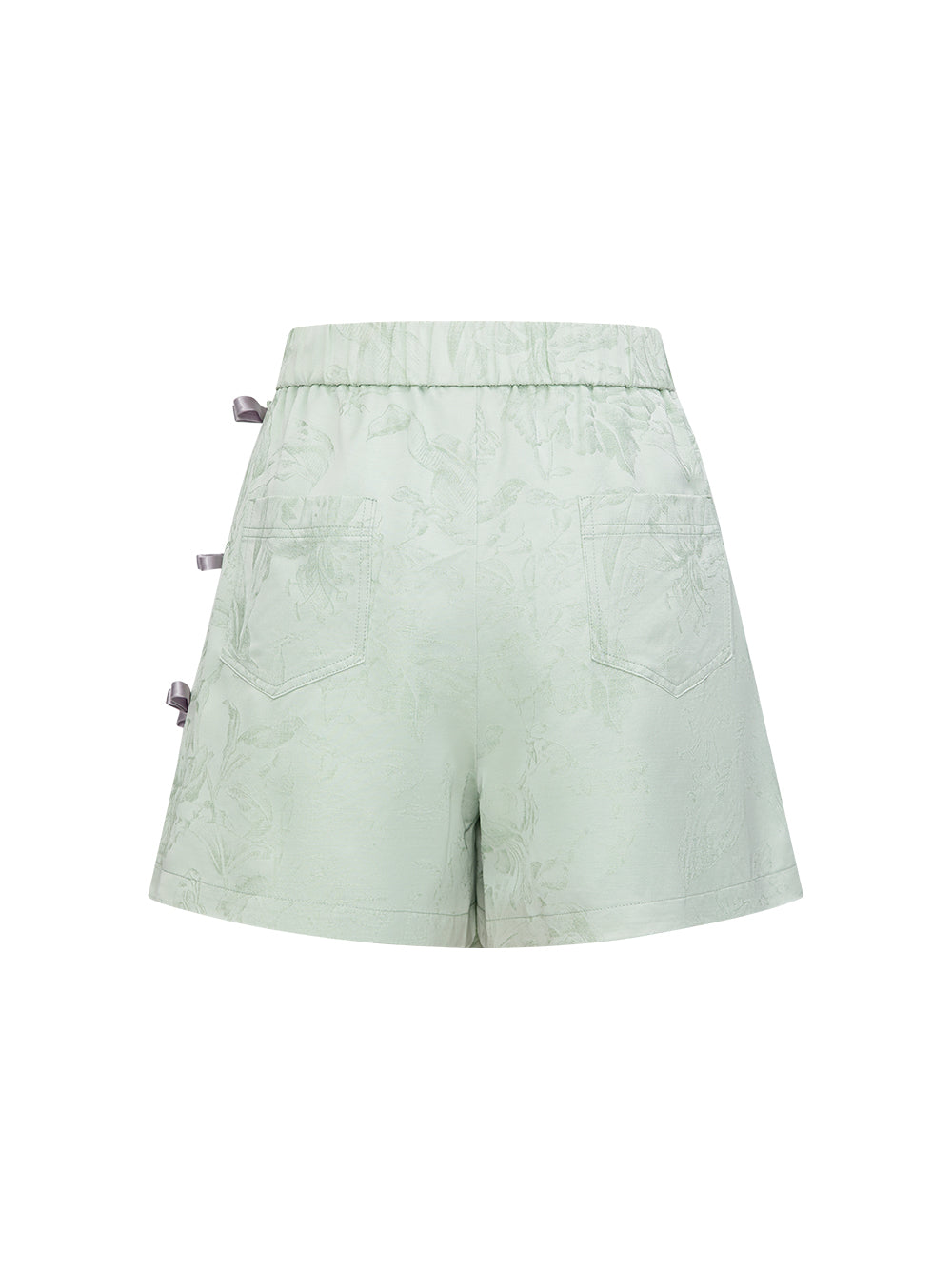 MUKZIN“Capsule Collection”Light Green Jacquard Chinese-Style Shorts