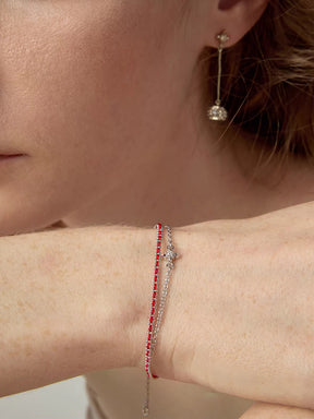 MUKTANK × SUN HUNTER Iris Braided Double-Layer Red String Bracelet