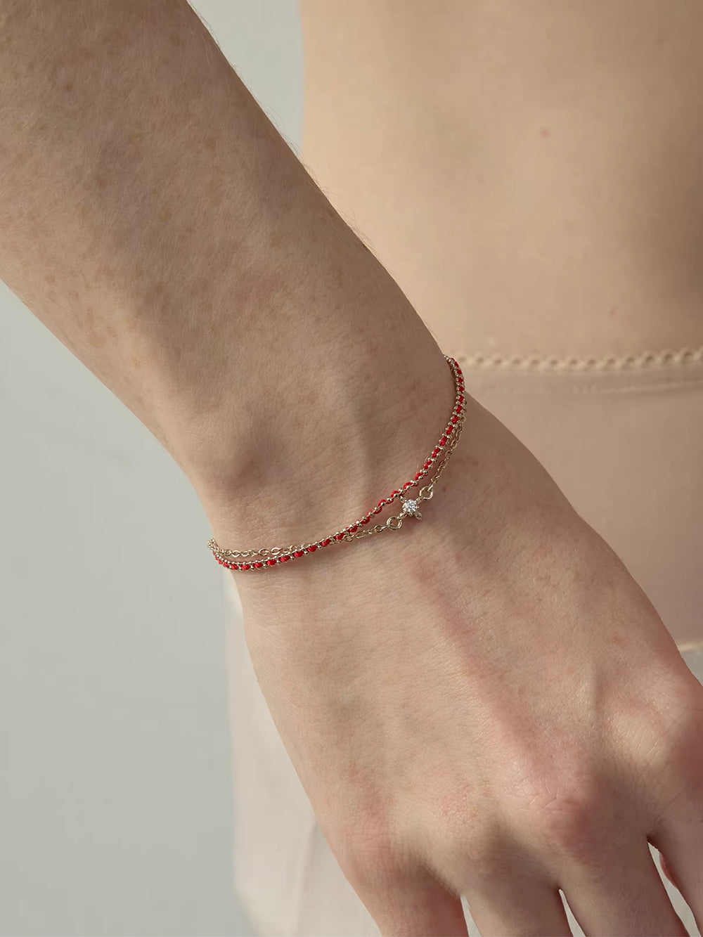 MUKTANK × SUN HUNTER Iris Braided Double-Layer Red String Bracelet