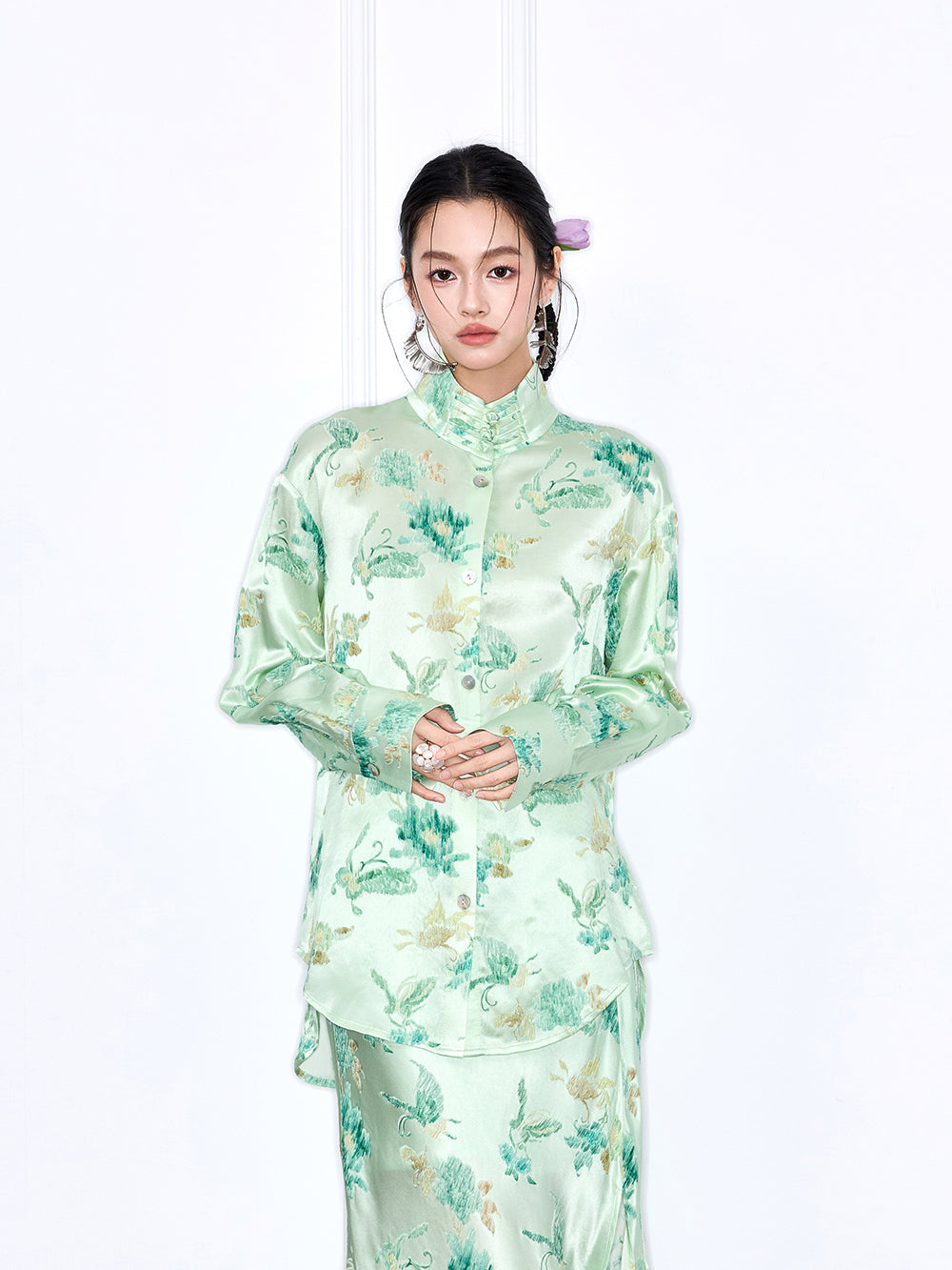 MUKZIN "Capsule Collection" Designer New Chinese Style Mulberry Silk Suit Top