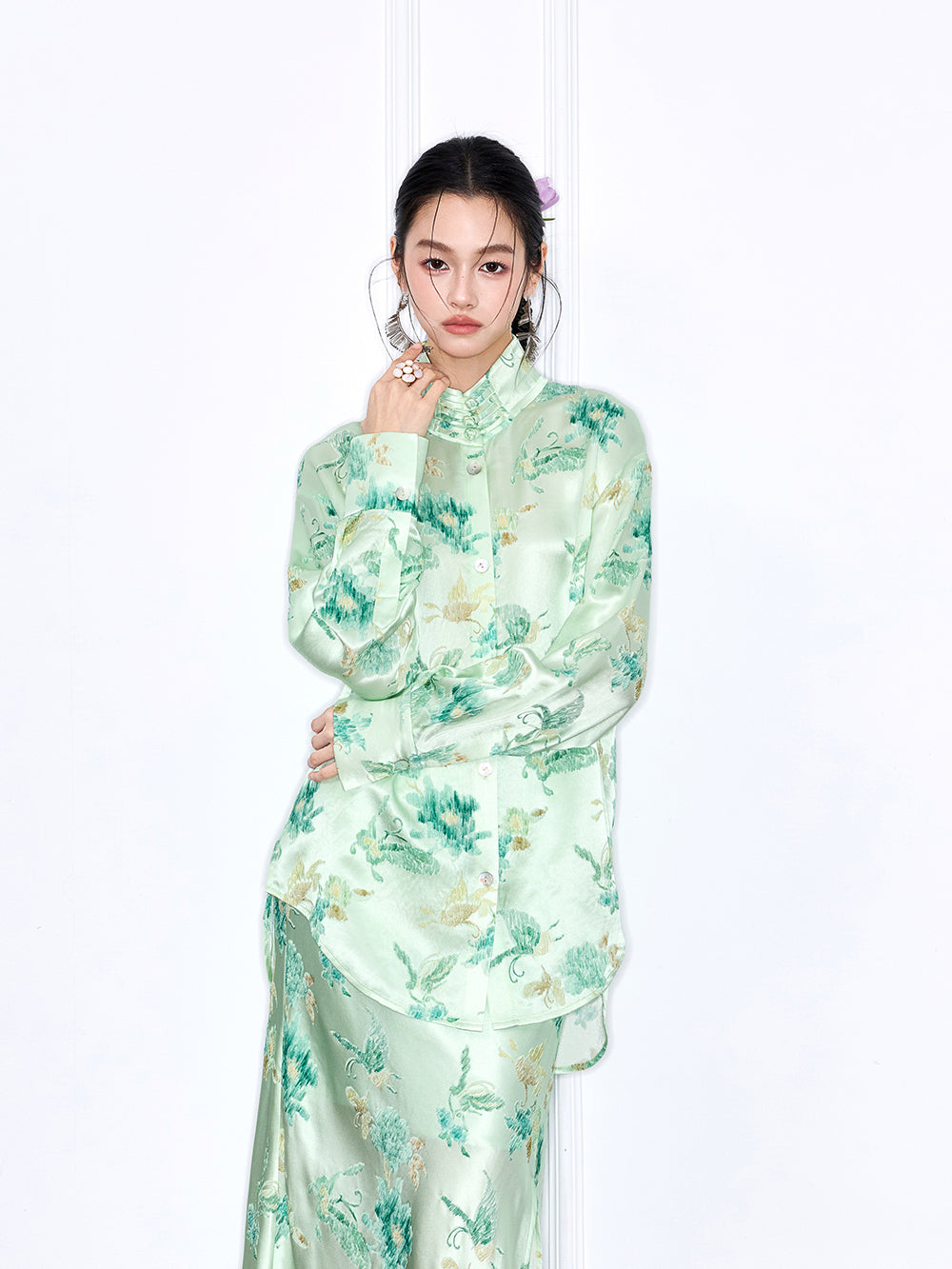 MUKZIN "Capsule Collection" Designer New Chinese Style Mulberry Silk Suit Top