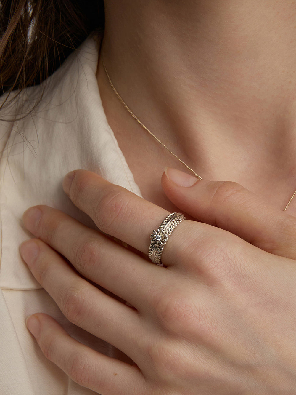 MUKTANK×SUN HUNTER Garden Daisy Woven Ring
