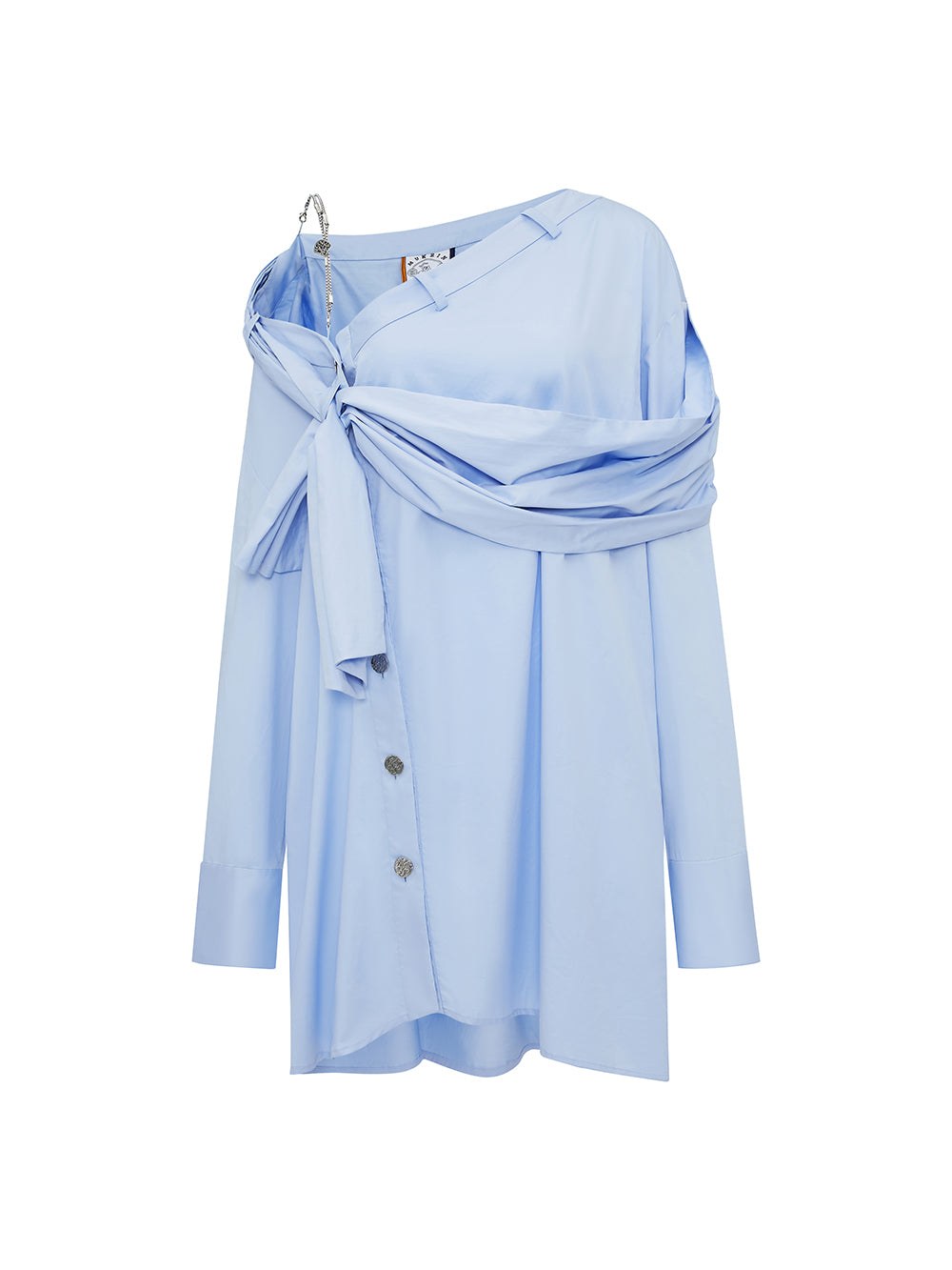 MUKZIN Simple Elegant Loose Blue Casual Dress MUKZIN Simple Elegant Loose Blue Casual Dress
