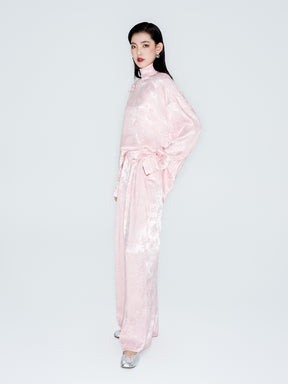 MUKZIN Linglong "Intoxicated by Flowers" - Neo-Chinese Relaxed Wide-Leg Trousers