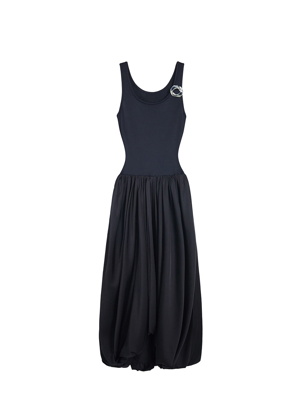 MUKTANK x MODULER Sleeveless Bud Dress with Flowing, Draped Dress