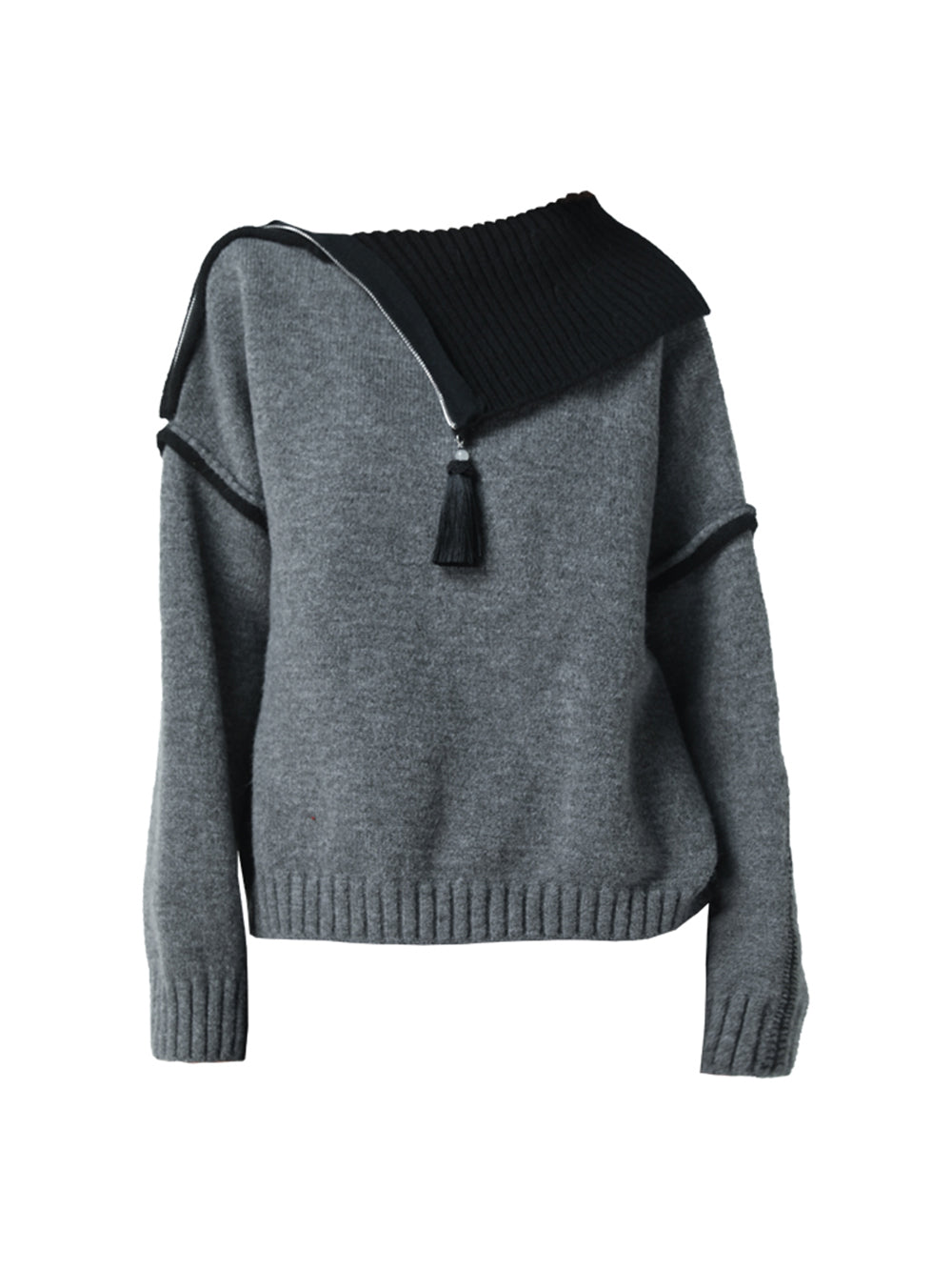 MUKTANK x CUUDICLAB Gray Tassel Sweater