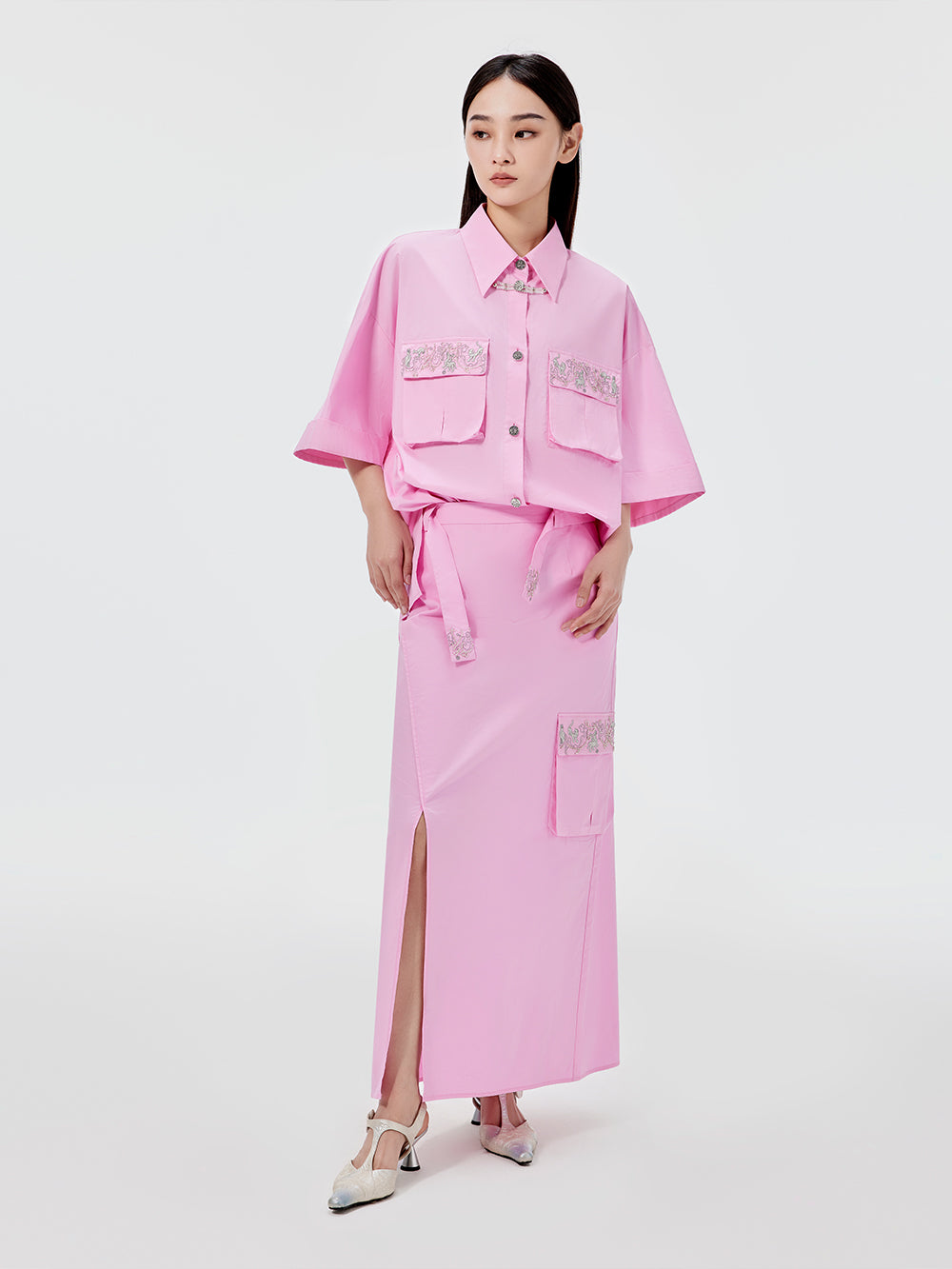 MUKZIN Workwear Straight Midi Skirt
