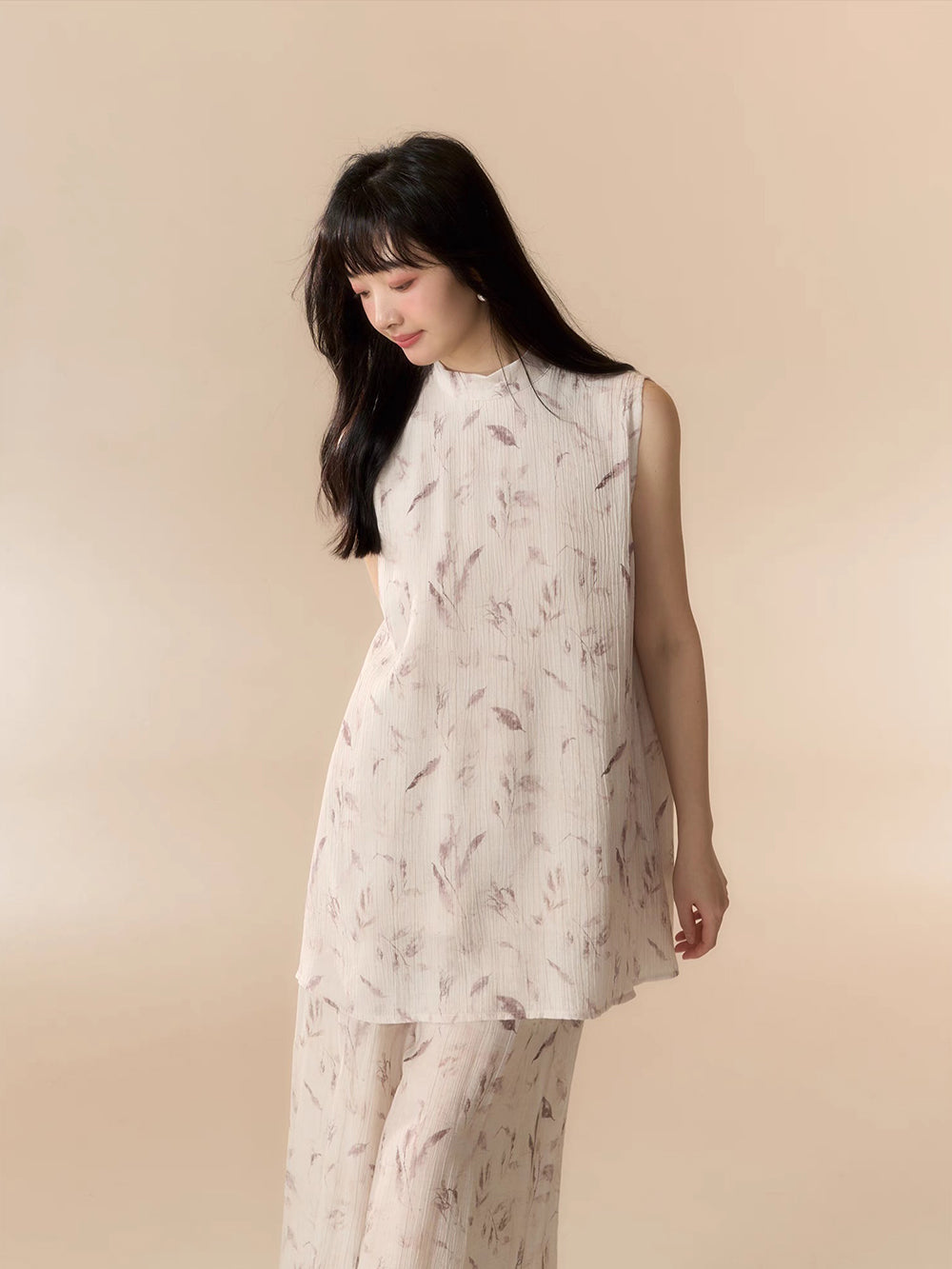 MUKTANK X LOUMUTAKU New Chinese Style Casual and Breathable Two-piece Suit Leaf Trousers