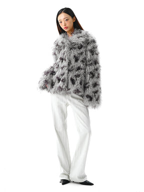 MUKTANK x LOUNUTAKU Retro Grayish White Fur Coat for Winter