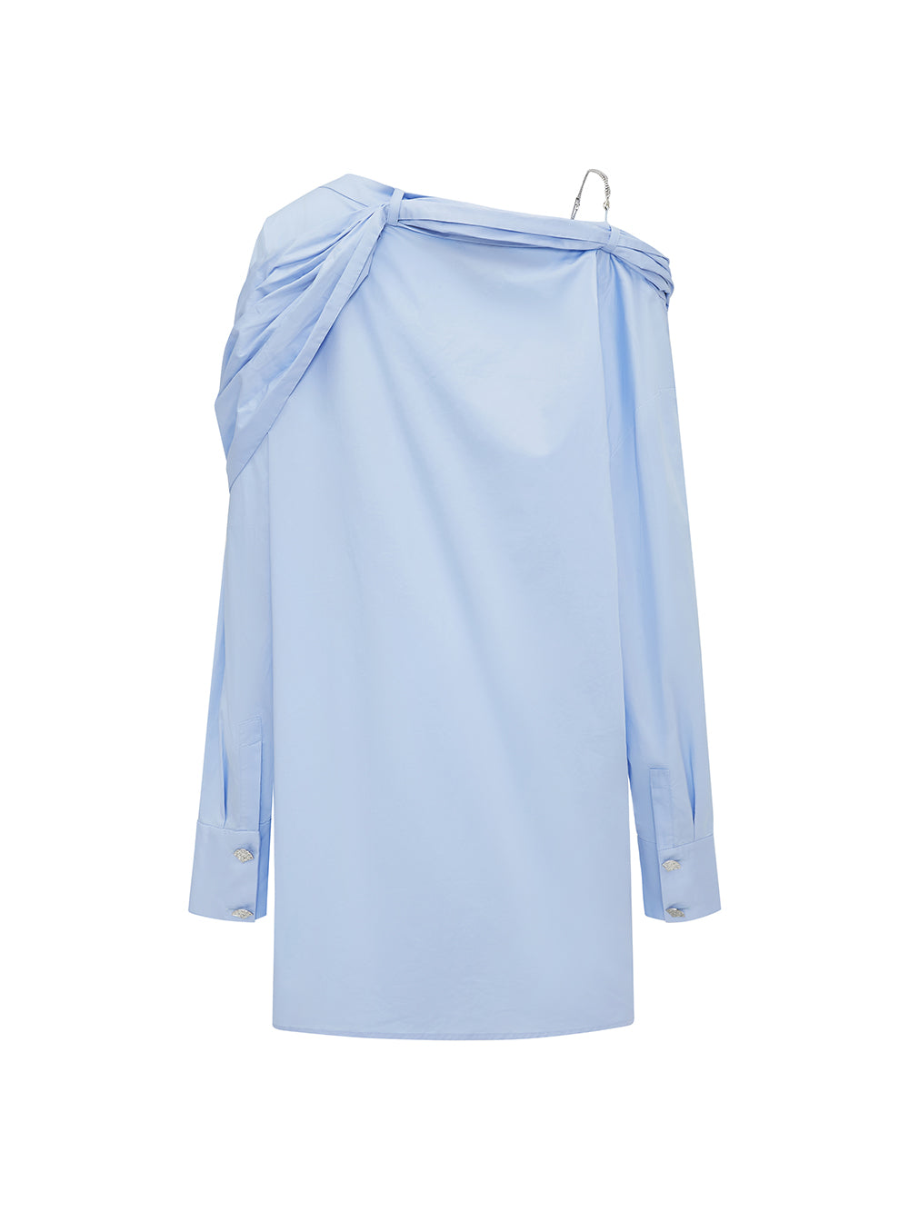 MUKZIN Simple Elegant Loose Blue Casual Dress MUKZIN Simple Elegant Loose Blue Casual Dress