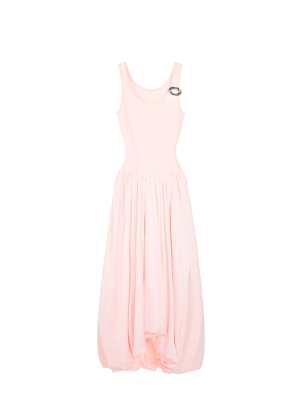 MUKTANK x MODULER Sleeveless Bud Dress with Flowing, Draped Dress