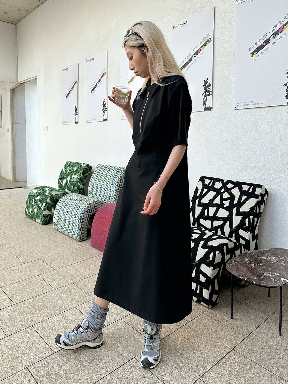 MUKTANK x TWOPLUMGIRLS Waist-Defining One-Piece Dress