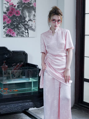 MUKZIN Pink Elegant Cheongsam Dress