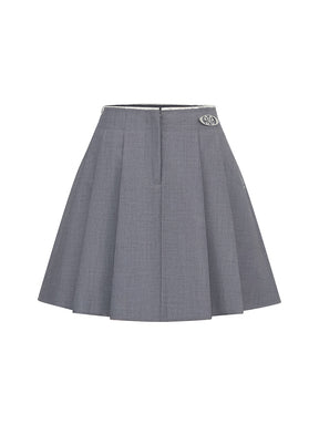 MUKZIN Versatile Gray Slimming Preppy Skirt