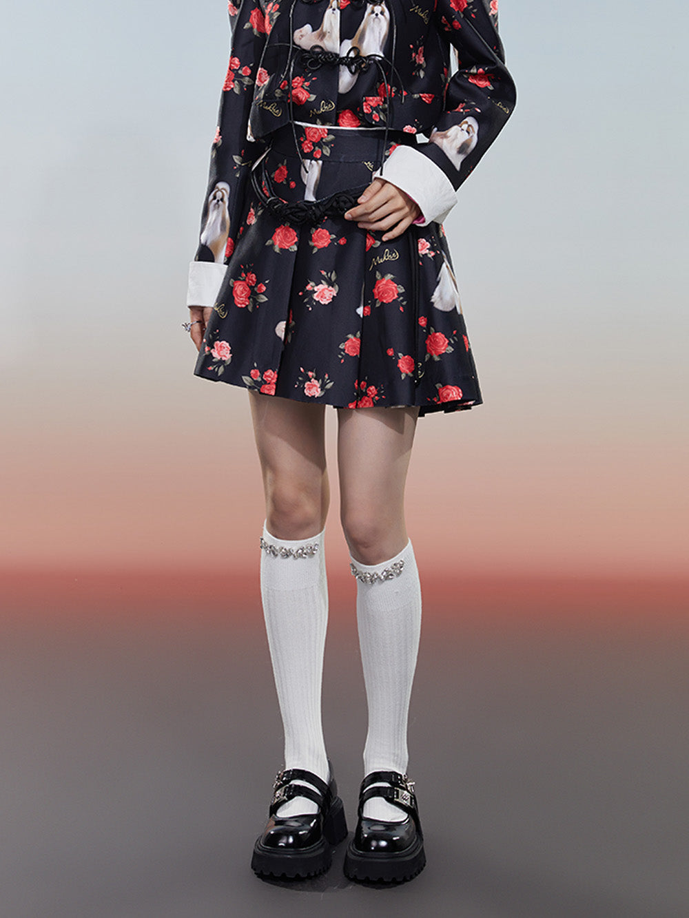 MUKZIN  Versatile Cute Retro Printed Skirt