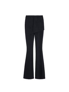 MUKTANK x MODULER Bow-Tie Stretch Fitted Bell Bottom Pants with Pearl Chain