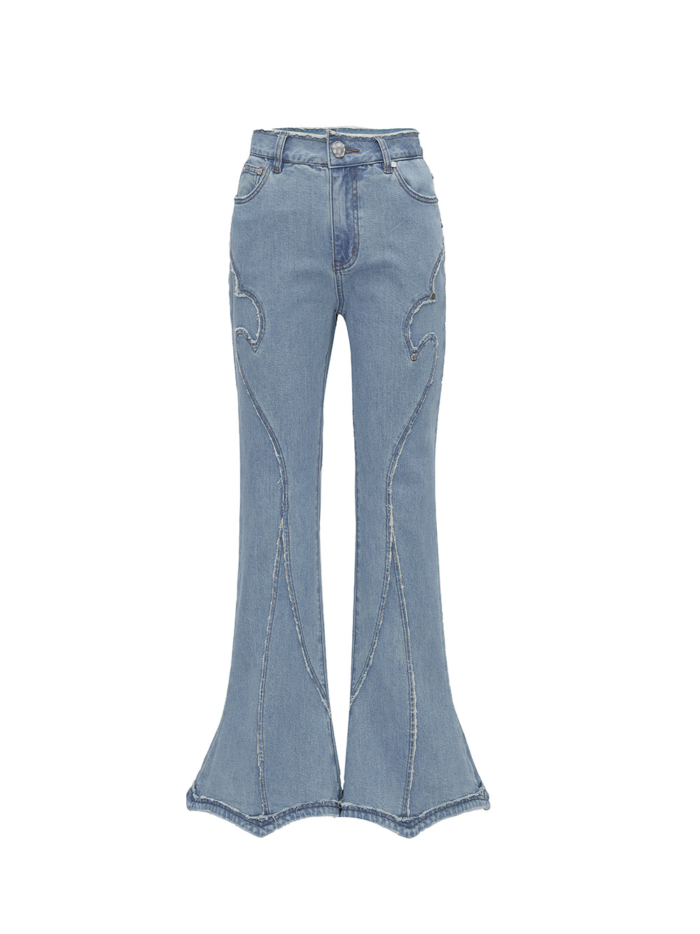 MUKZIN Linglong Series "Pretty Lady" Retro Slim Fit Denim Horseshoe Pants