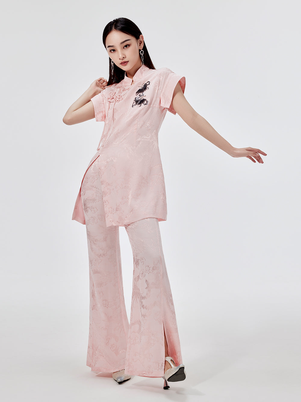 MUKZIN Chinese Cheongsam Design Sleeveless T-shirt