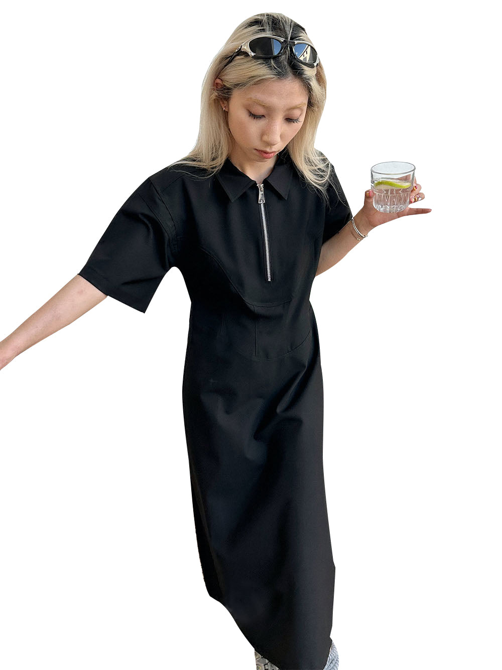 MUKTANK x TWOPLUMGIRLS Waist-Defining One-Piece Dress