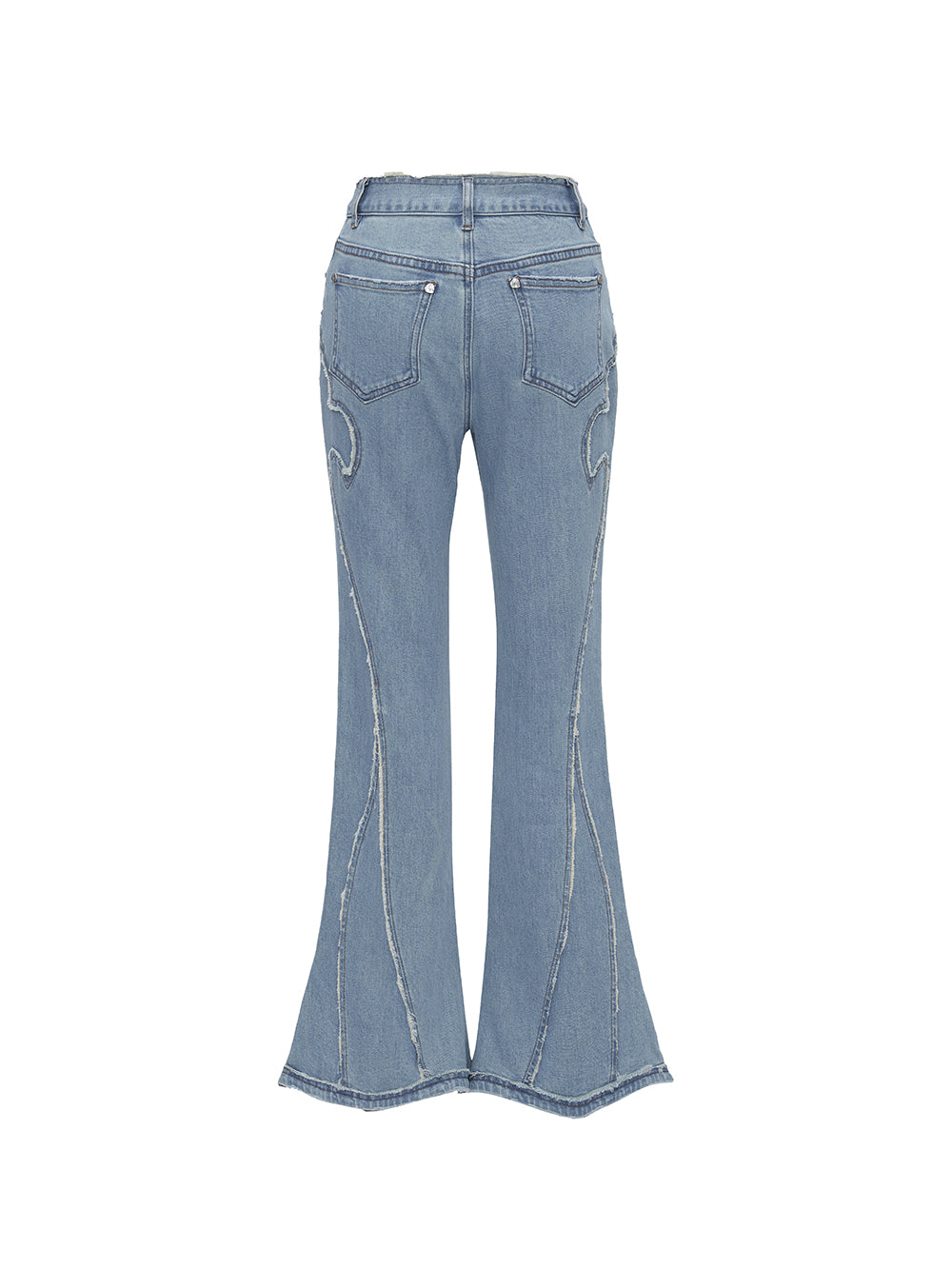 MUKZIN Linglong Series "Pretty Lady" Retro Slim Fit Denim Horseshoe Pants