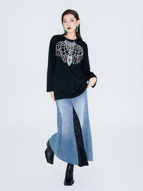 MUKZIN Linglong "Pearl" New Chinese Messy Knit Long Sleeve Shirt