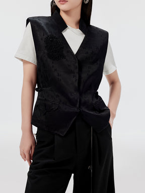 MUKZIN Black Printed Cool Vest Top