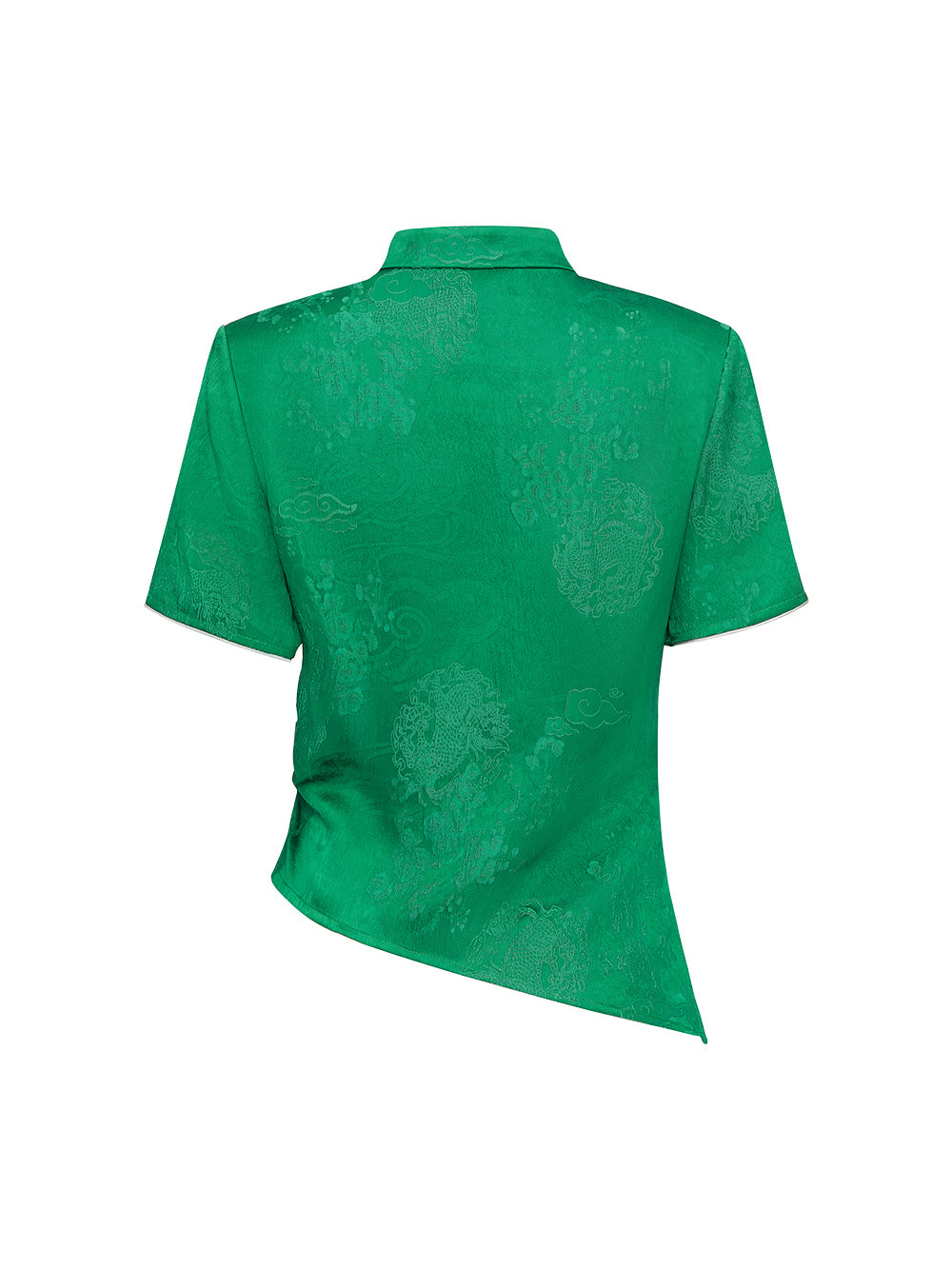 MUKZIN Green Chinese Button Design Short T-shirt