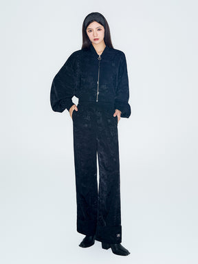 MUKZIN Linglong "Orchid Pavilion" - Elastic Waist Gently Arched Draped Trousers