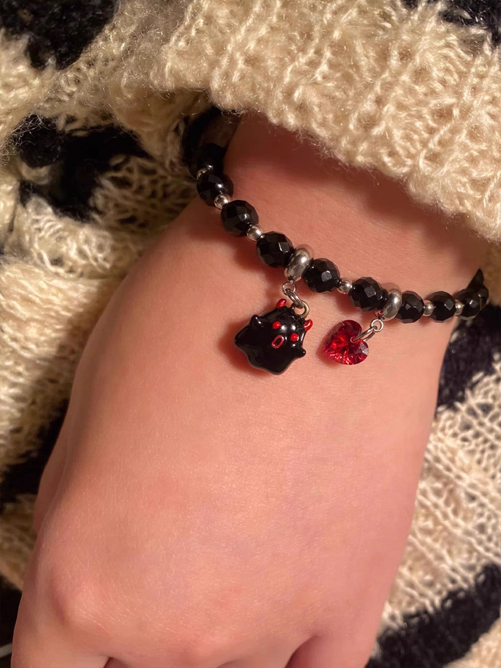 MUKTANK X WHITEHOLE Demon Little Ghost Unique Beaded Chain