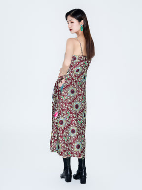 MUKIZN Linglong Printed Sexy Sling Dress