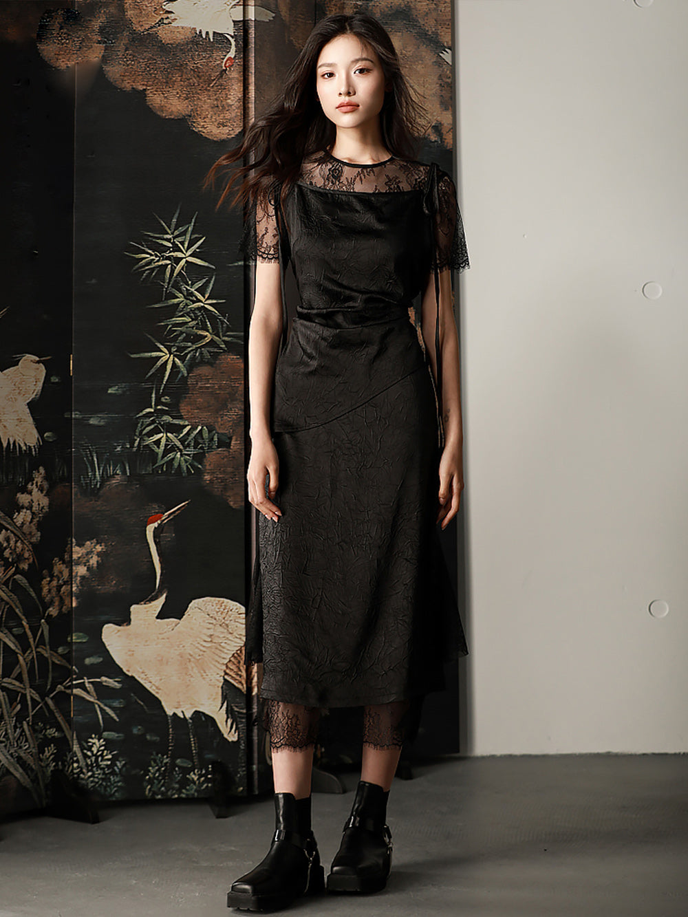MUKTANK X CUUDICLAB Faux Two-Piece Lace Skirt