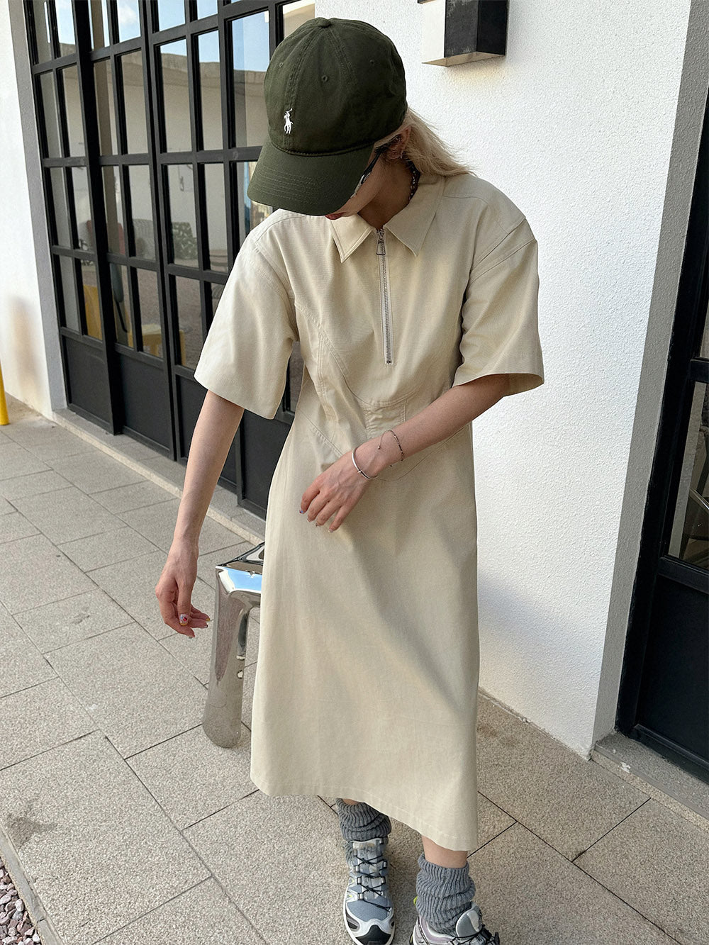 MUKTANK x TWOPLUMGIRLS Waist-Defining One-Piece Dress