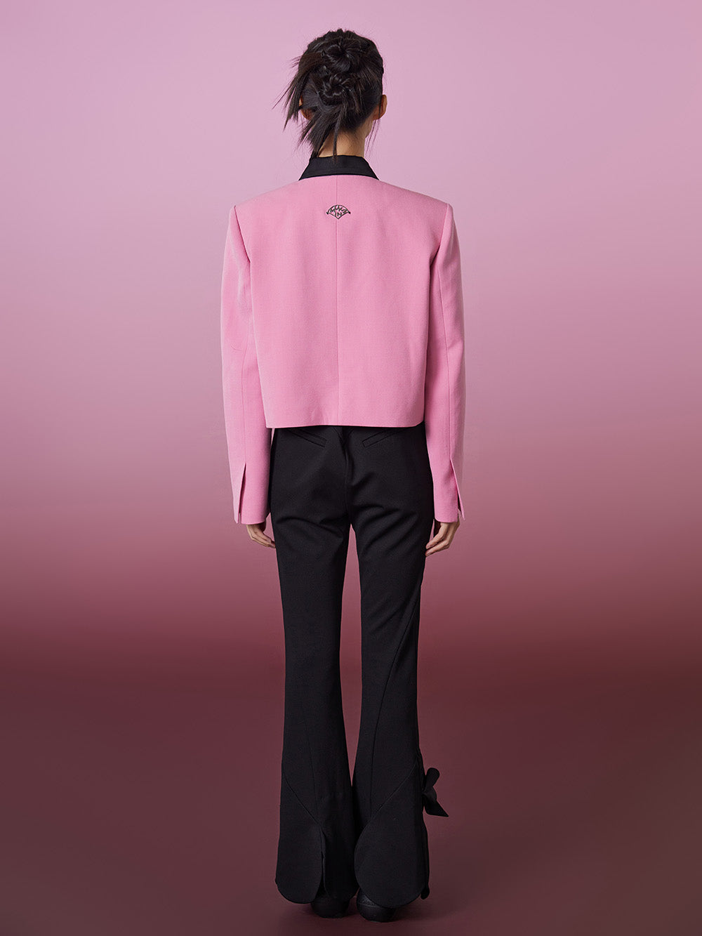 MUKZIN Pink Stylish Lapel Suit with Bow Decoration