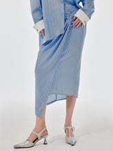 MUKZIN Linglong Series "Biluo" New Chinese Style Blue and White Striped Skirt