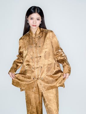 MUKZIN Lilong "thunderclap" Embossed Jacquard Neo-Chinese Style Tang Jacket