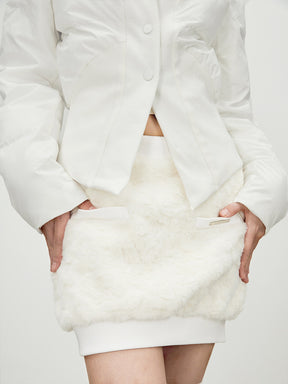 MUKTANK x Jqwention Imitated Rabbit Fur Skirt