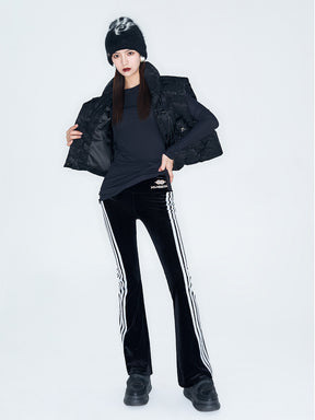 MUKZIN Linglong "Disco" Vintage Velvet Sporty Flared Pants