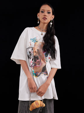 MUKTANK x Damage Asia "Cyber Kisz" Loose-fitting T-shirt