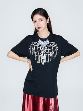 MUKZIN Linglong“Pearl” Vintage Loose Basic T-Shirt