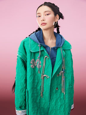 MUKZIN Chinese Costume Elements Green Quilted Jacket