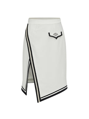 MUKZIN White Slit Midi Skirt