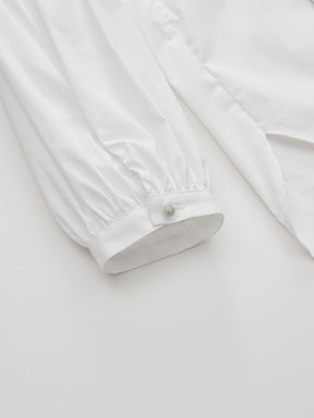 MUKZIN Lilong "White Jade" New Chinese-Style Button-Up Collar Loose Tang Dynasty-Inspired Shirt