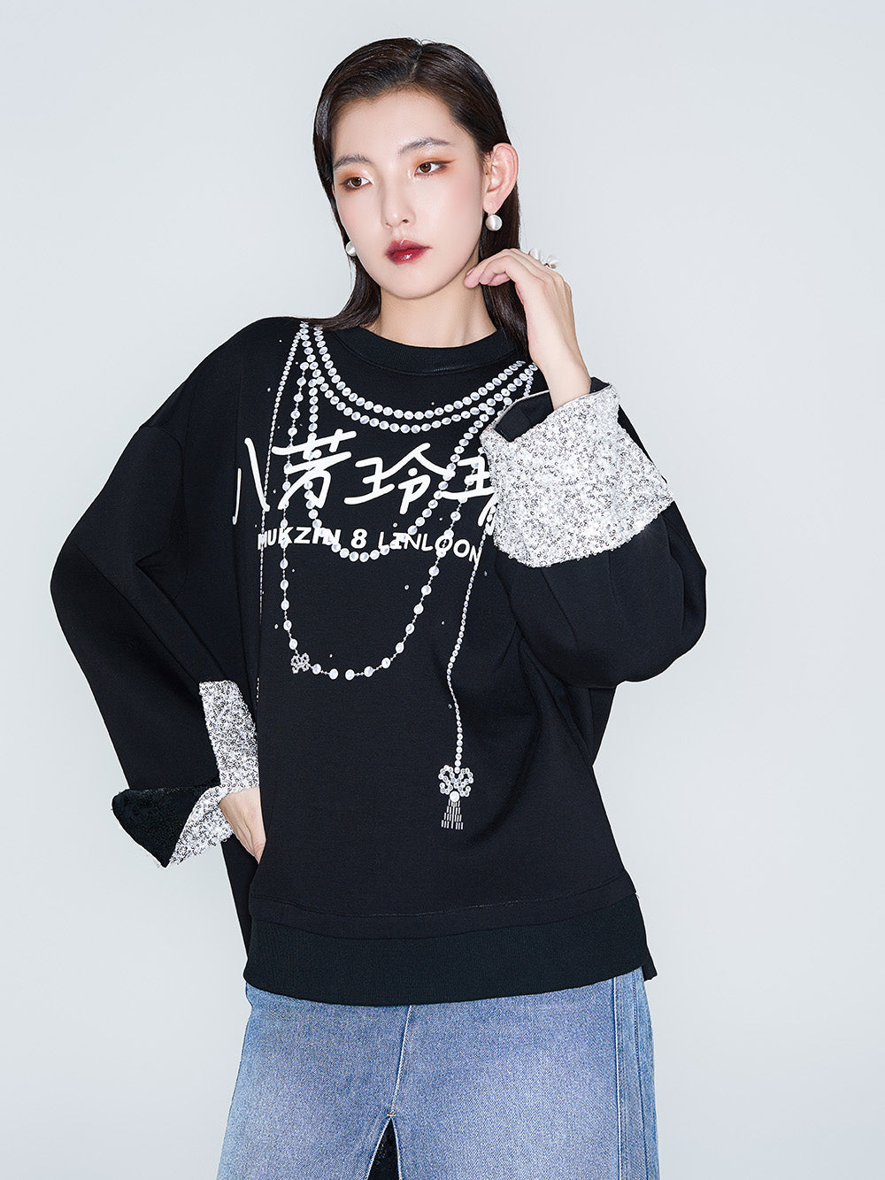 MUKZIN Linglong "Bafang Linglong" Air Cotton Design Sweatshirt