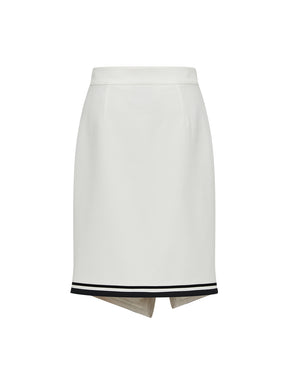 MUKZIN White Slit Midi Skirt