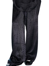 MUKZIN Black Chinese Character Printed Wide Leg Pants