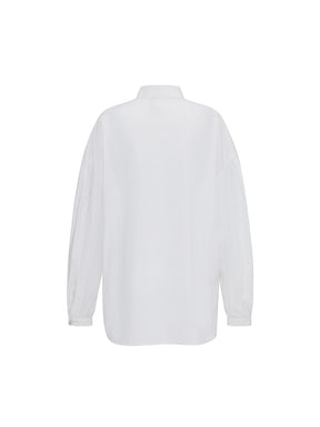 MUKZIN Lilong "White Jade" New Chinese-Style Button-Up Collar Loose Tang Dynasty-Inspired Shirt