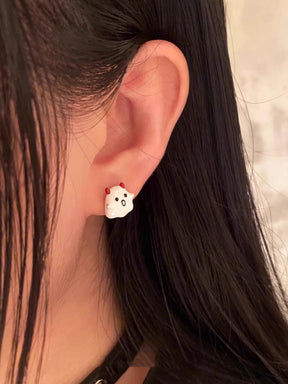 MUKTANK X WHITEHOLE Adorable and Unique Design Silver Needle Earrings