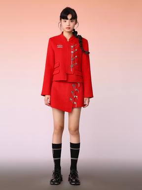 MUKZIN Retro Style Red Original Slim Fashion Coat