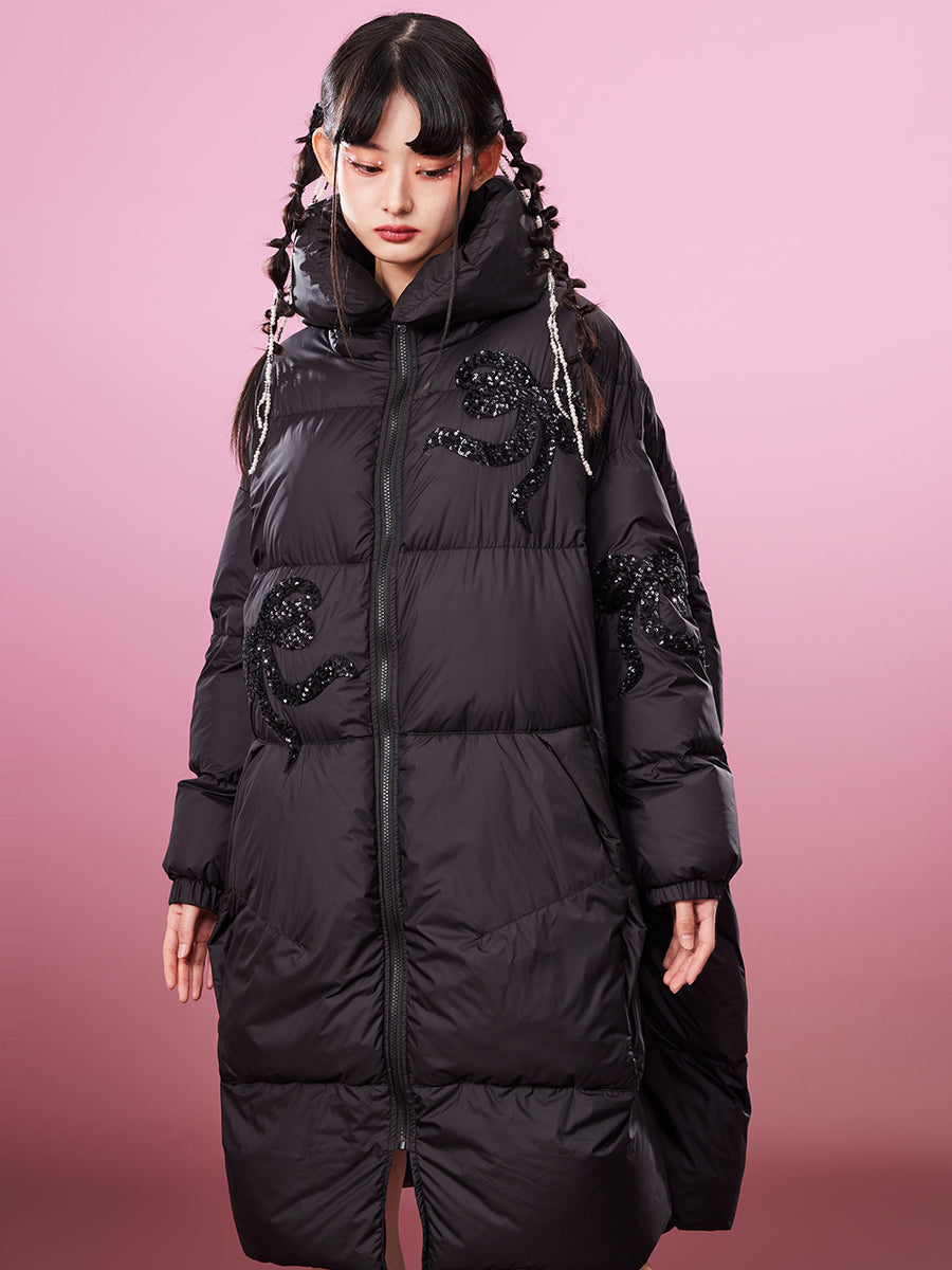 MUKZIN Chic Long Neo-Chinese Style Goose Down Jacket