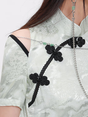 MUKTANK×CUUDICLAB Silk Modified Cheongsam Dress